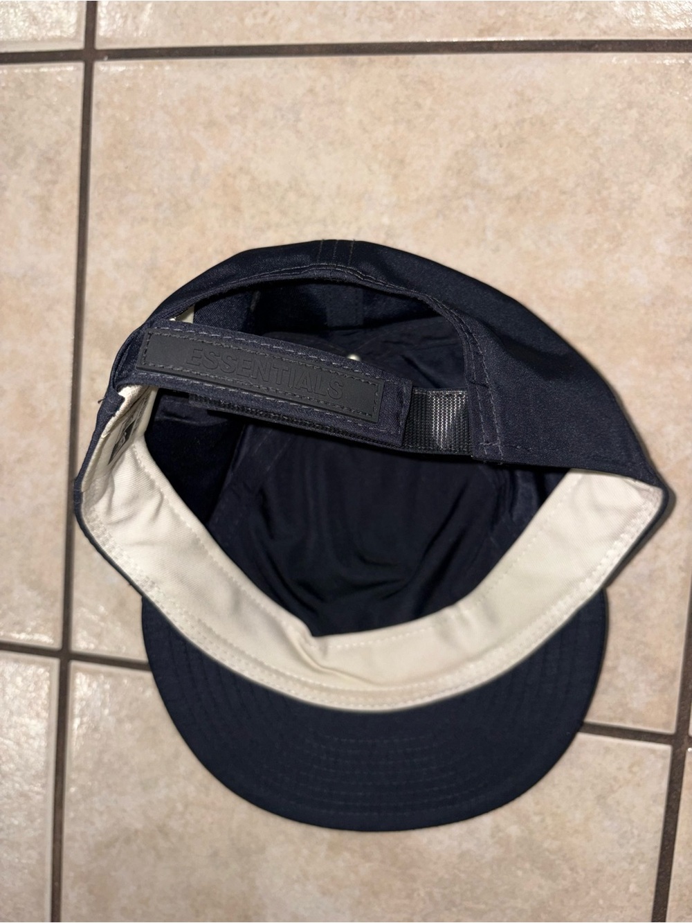 New Era ESSENTIALS Black Strapback Cap View 2
